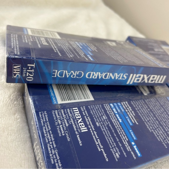 Maxell Video Cassette VHS T-120 6HRS Tapes NWT 3PC Bundle - Picture 10 of 13